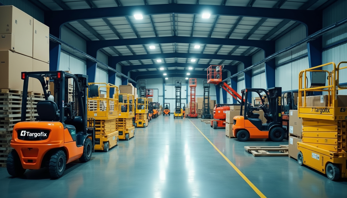 Raktár emelőgépekkel